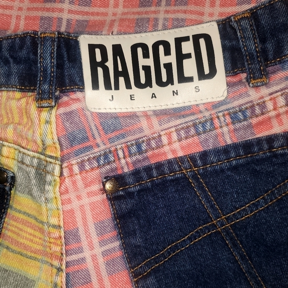 The Ragged Priest Jeans Plaid Funky Abstract Neon Dollskills Size 26 - Picture 11 of 13